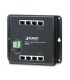 Scopri il potente switch Gigabit a parete WGS-803 con 8 porte 10/100/1000Base-T e doppia alimentazione - Vista Laterale