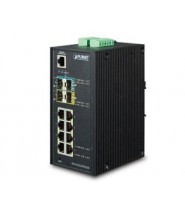 IGS-5225-8T2S2X offre connessioni rapide e affidabili con porte RJ45 e slot SFP+ 10GbE - Vista Laterale