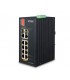 PLANET IGS-1022HPT: Switch Fast Ethernet Industriale 8 Porte PoE+ 2 Gigabit con Design Robusto (-40°C / 75°C) vista laterale