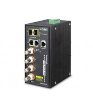 L'LRP-422CST è uno switch PoE gestito progettato per estendere le reti Ethernet su lunghe distanze utilizzando cavi coassiali.