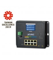 Planet WGS-5225-8P2SV: Switch Gigabit L2+ 8 Porte LAN Gigabit PoE+ e 2 Porte Gigabit SFP , IP30 con LCD Touch Screen