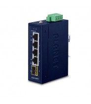 IGS-510TF, switch unmanaged robusto e affidabile con capacità Gigabit ed interoperabilità per reti industriali - Vista Laterale