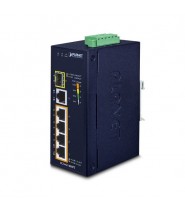 IGS-614HPT 5 porte Gigabit Ethernet di cui 4 con alimentazione PoE+  e 1 porta SFP in fibra ottica - Vista Laterale