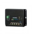 Planet WGR-500-4P: Router PoE+ 4 porte Gigabit, switch Layer 2, dual power, IP30, montaggio a parete, per ambienti industriali