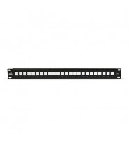 Pannello Permutazione 24 Porte Vuoto NERO 19” (utilizzabile per cablaggio UTP)