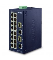 Industrial 16-Port 10/100Tx + 2-Port Gigabit Tp/Sfp Combo Ethernet Switch (-40~75 Degrees C)