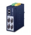 Modbus Gateway Industriale 4-Porte RS232/RS422/RS485 (2 x 10/100BASE-TX, -40~75 degrees C, 15KV isolation, dual 12~48V DC