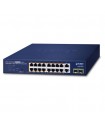 Switch Unmanaged 16-Porte 10/100/1000T 802.3At Poe + 2-Porte 10/100/1000T + 2-Porte 1000X Sfp (185W)