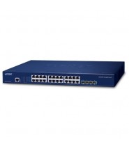 Switch L3 Managed Stackable 24 Porte PoE+ | 10G SFP+ | Planet SGS631024T4X - Vista Laterale