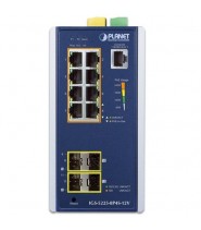 IGS-5225-8P4S12V: Switch Industriale per Reti PoE+ Robuste e Sicure - Vista Frontale