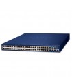 L3 48-Porte 10/100/1000T 802.3at PoE + 6-Porte 10G SFP+ Stackable Managed Switch with 55V DC Redundant Power