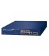 Planet GS-4210-8UP2S: Switch PoE+ Ultra a 250m, connessioni Gigabit SFP e gestione avanzata. Vista Laterale