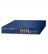 Planet GS-4210-8UP2S: Switch PoE+ Ultra a 250m, connessioni Gigabit SFP e gestione avanzata. Vista Laterale