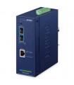 Convertitore multimediale gestito industriale con 2 porte 10GBASE-X SFP+ e 1 porta 10GBASE-T PoE PD