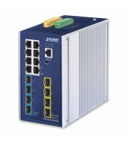 TSN-6325-8T4S4X Switch Ethernet Industriale L3 TSN Managed a 8 Porte - Vista Laterale