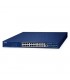 Switch Managed PoE++ 10G GS-4210-24UP4X di PLANET Technology, vista laterale con 24 porte PoE e 4 porte SFP+