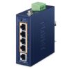 Switch Ethernet industriale PoE compatto Planet ISW-504PT-E, vista laterale