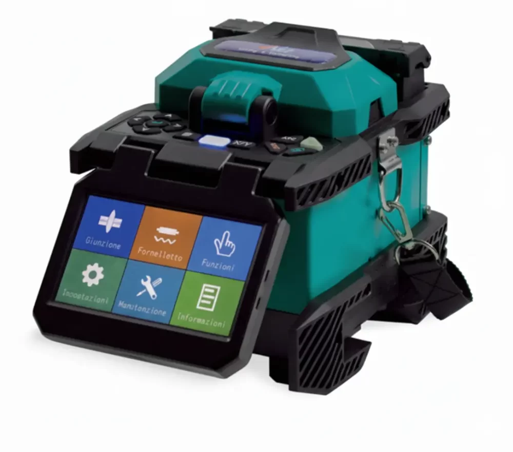 Giuntatrice a fusione 4Net GIUNT4NET-TRA.6 con display touch da 4,3 pollici e 6 motori per fibra ottica