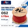 Cavo fibra ottica 4Net Fire Protect OS2 G.657.A2 6 fibre CF09BA06LSA2